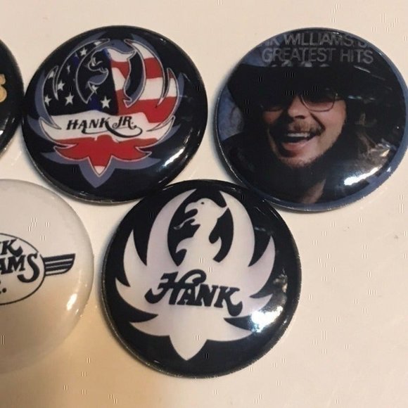 5 Hank Williams Jr Button Badge Set - Picture 4 of 6